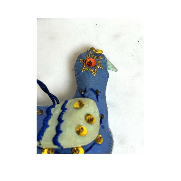 Vintage Handcrafted Felt Bird Hanging Ornament Sequin Embellishment Bird Lovers - Picture 2 of 5